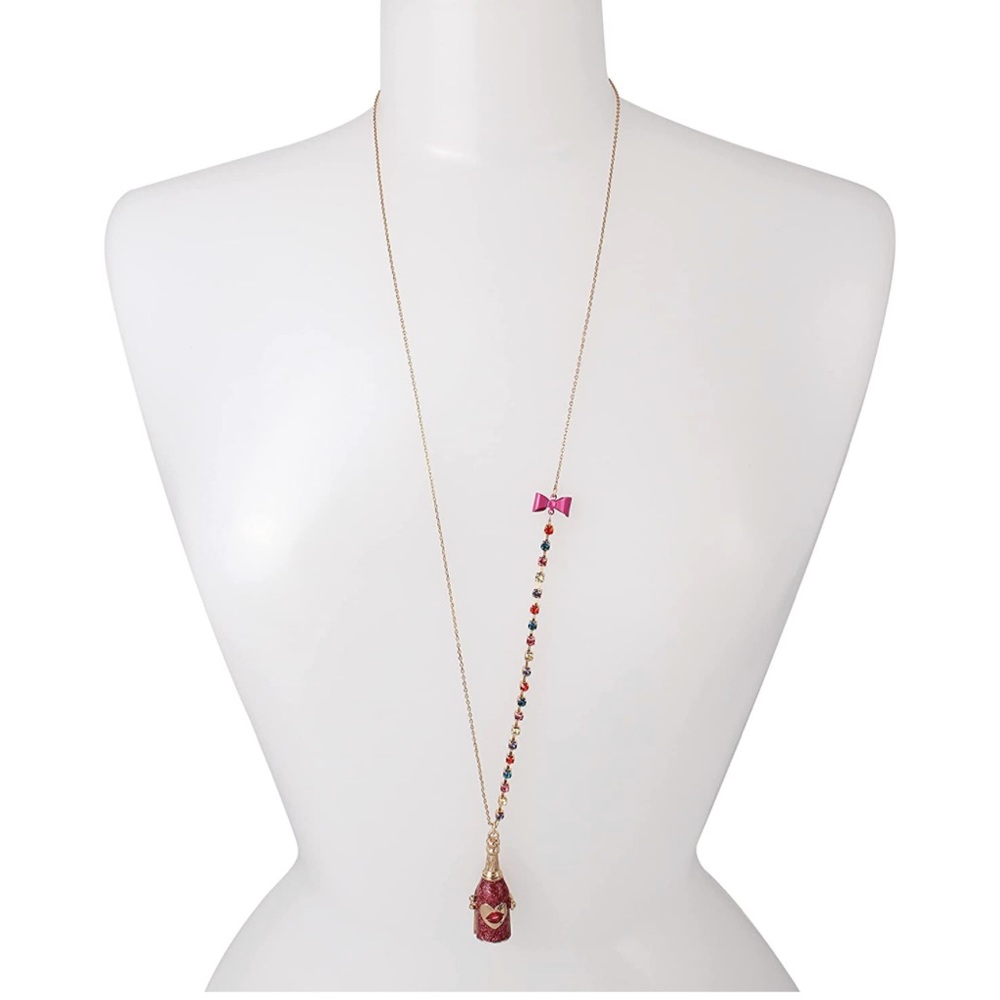🆕NEW YEARS EVE BETSEY JOHNSON CHAMPAGNE BOTTLE NECKLACE